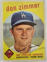 Don Zimmer Signed Autographed 1959 Topps Baseball Card - Los Angeles Dodgers - £31.89 GBP