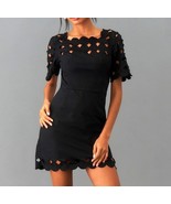 By Anthropologie Women&#39;s Cutwork Mini Shift Dress Black Size 6 (Runs Sma... - €68,43 EUR