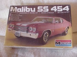 Monogram Chevy Malibu SS 454 Muscle Car Plastic Model Kit 1:24 Scale 2268 SEALED - $61.75
