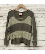 Romeo &amp; Juliet Couture gray white striped sweater - £36.41 GBP