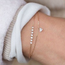 Women&#39;s Fashion Double Layer Heart Crystal Bracelet - £15.72 GBP