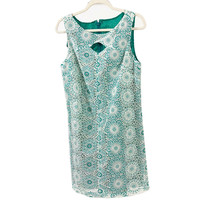 Pim + Larkin White Lace over Green Lining Dress US Large - £27.67 GBP