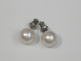 Vintage new old stock 70&#39;s faux pearl round bead post pierced earrings 3/8&quot; - $5.00