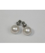 Vintage new old stock 70&#39;s faux pearl round bead post pierced earrings 3/8&quot; - £3.99 GBP