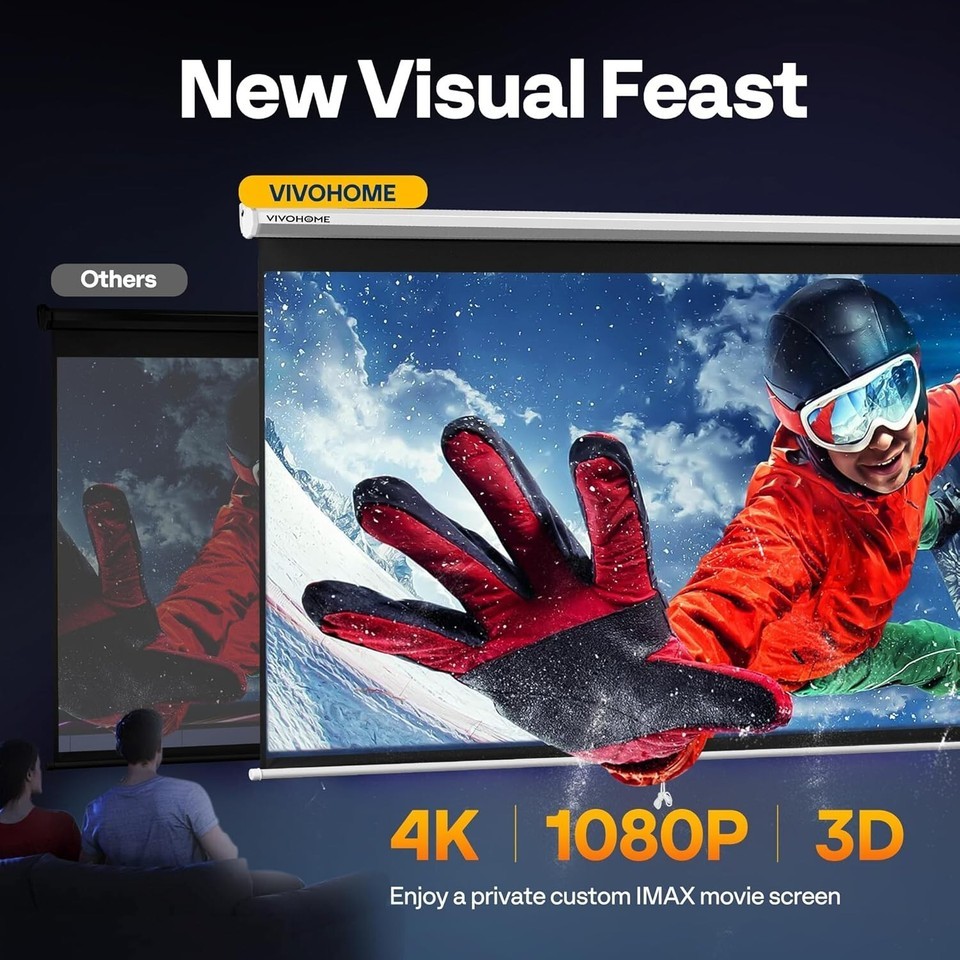 Portable 80 Inch White Projector Screen - 4K Ready for Movies & Presentations Item image 4