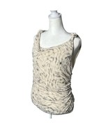 Jane + Delancey Tank Top Sleeveless Ruched Animal Print Casual Top Size L - $27.34 CAD