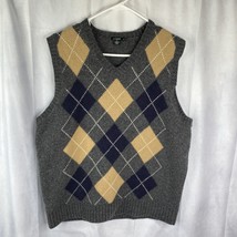J Crew Mens 100% Lambs Wool Argyle Sweater Multicolor Size XL EUC - $23.09
