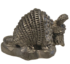 Vintage Miniature Pewter Armadillo Figurine - $11.39