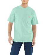 Carhartt Pocket T Shirt Mens M Sea Green Loose Fit Heavyweight LOGO NEW - £19.36 GBP