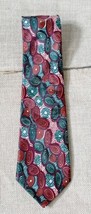 Outstations Brown Green Abstract Oval Discs Necktie Tie Funky Made In Au... - $17.82
