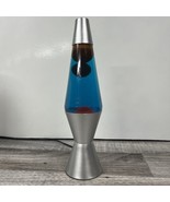 Lava Lamp model 2124 Silver Base Blue Liquid Red Wax Motion 2018 - €27,98 EUR