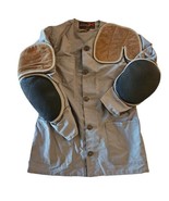 10X Mfg Co Shooting Jacket Mens M Left Hand Gray Leather Pads Vintage US... - $86.38