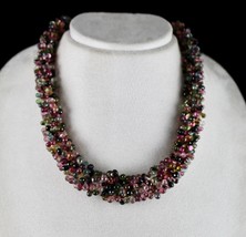 Natural Multi Tourmaline Beads Tear Drops 5 Line 632 Carats Gemstone Necklace - £1,637.98 GBP