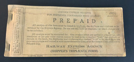 Railway Express Agency Boston 1940&#39;s Prepaid Receipts Book w/ Original Copy - $35.95