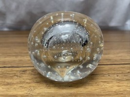 VINTAGE Controlled Bubble Paperweight Figurine Clear 3&quot; CV JD - £7.79 GBP