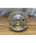 VINTAGE Controlled Bubble Paperweight Figurine Clear 3&quot; CV JD - £7.78 GBP