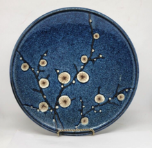 World Market CHERRY BLOSSOM Dinner Plate BLUE Stoneware 10&quot; - £13.33 GBP