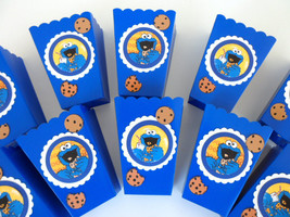 Cookie Monster Party Favors/popcorn/candy boxes/ birthday/ baby shower S... - £10.89 GBP