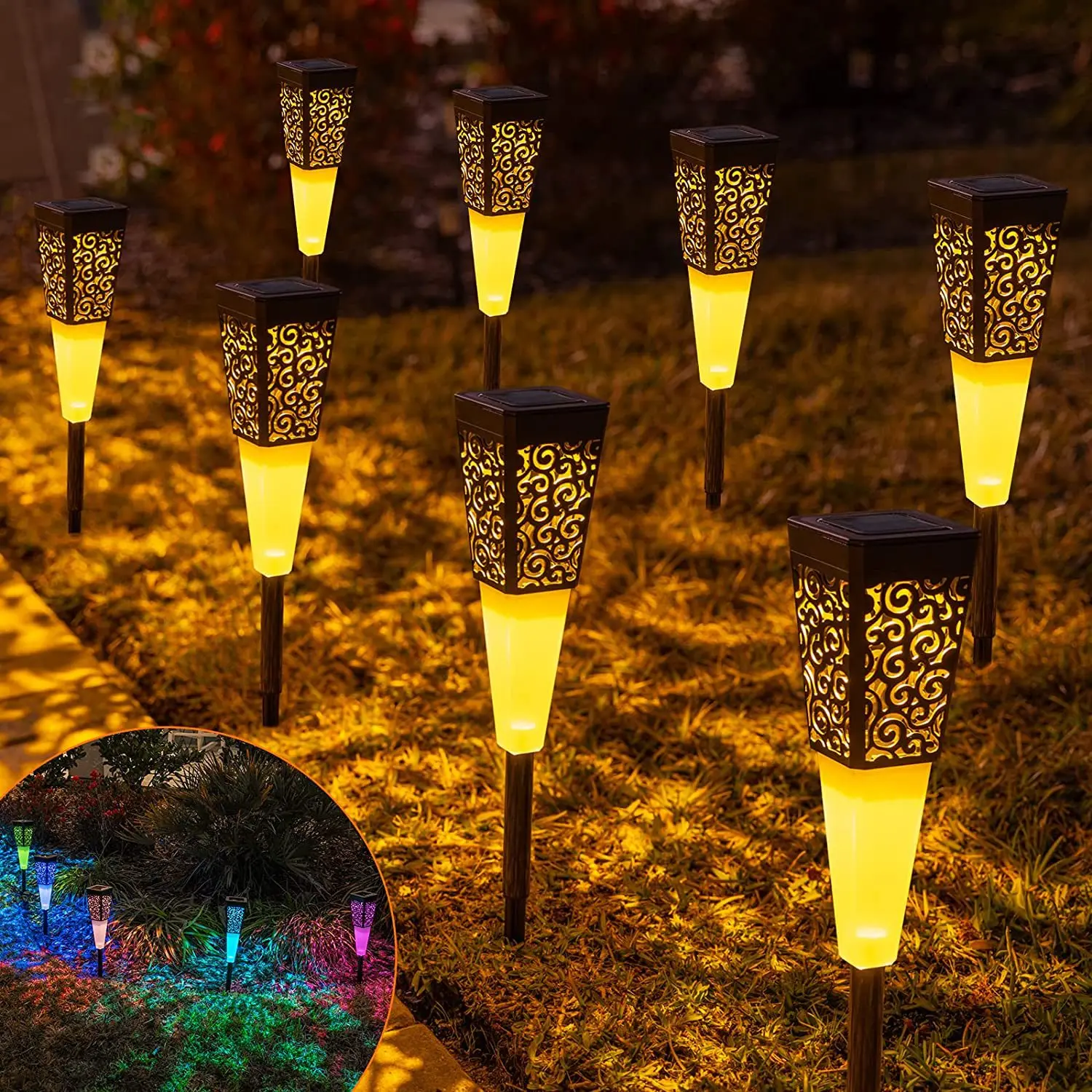 D2 4Pack Outdoor Solar Pathway Lights Lamp scape Lights Waterproof Solar Garden  - £118.57 GBP