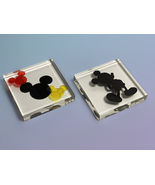 Mickey Mouse Glass Paperweights Set of 2 Robert Guenther - $149.99