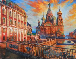 Educa St Petersburg 1500 pc Jigsaw Puzzle Russia St Basils Cathedral Sun... - $26.72