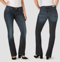 Levis Denizen Jeans Modern Boot Cut Women&#39;s Size 2 Stretch Blue Dark Wash Denim - £13.93 GBP