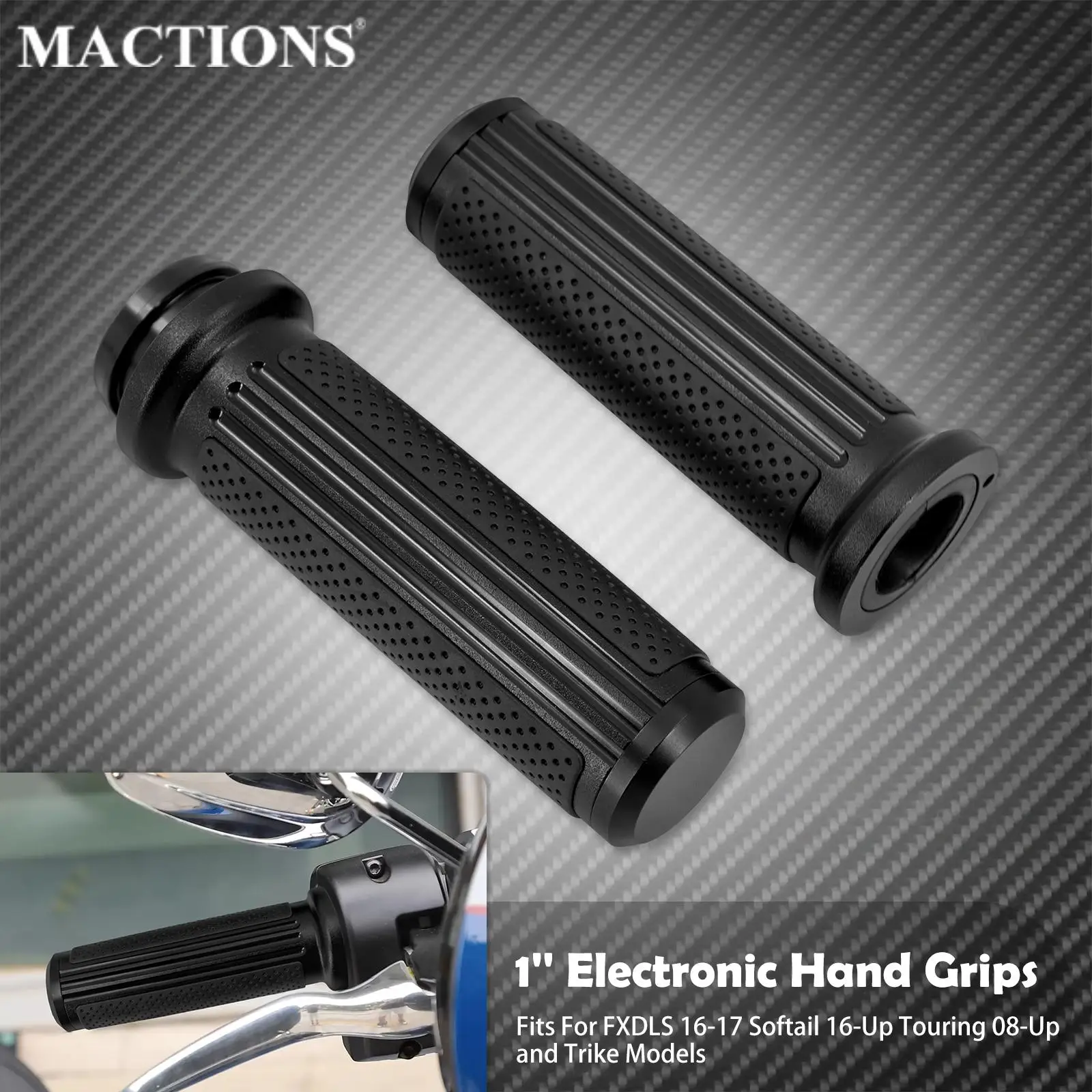 Motorcycle 1&#39;&#39; 25mm Electronic Throttle Handle Bar Hand Grips CNC For Harley - £36.24 GBP