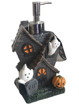 Halloween Haunted House Ghost Pumpkin Resin Soap Lotion Pump Dispenser Spooky - £25.04 GBP
