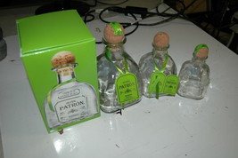 Lot of 4 Empty Tequila Silver Patron Bottles Box Various Sizes Crafts Up... - $24.99