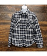 Jachs NY Shacket L Men Blue Windowpane Plaid Sherpa Lined Recycled Flann... - $41.67 CAD