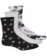 Jenni Women&#39;s 3Pack Daisy &amp; Tie-Dyed Crew Socks, Shoe size 5-9 Sock size... - $6.50 CAD