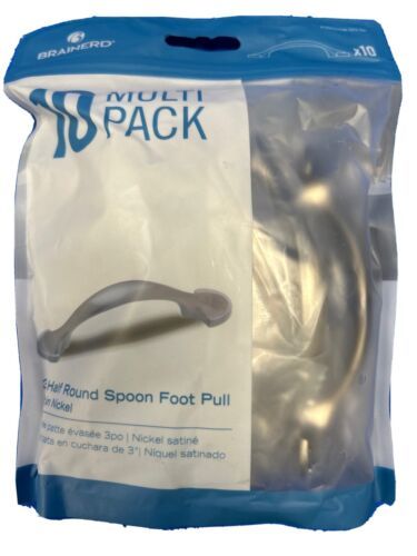 3 in. (76 mm) Center-to-Center Satin Nickel Half-Round Foot Drawer Pull:... - $19.79