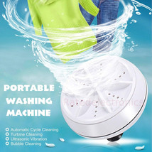 Ultrasonic USB Mini Washing Machine Portable Turbine Laundry Washer Travel Home - £19.66 GBP