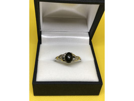 925 STERLING SILVER BLACK NEPHRITE ( JADE ) RING SIZE 9 - $25.02