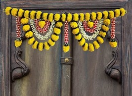 Home Door Artificial Marigold Flower Toran Hanging - £19.79 GBP