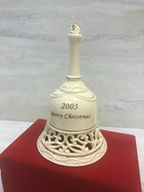 Madison &amp; Max 5&quot; 2005 Merry Christmas Porcelain Pierced Cut Bell with Box, EUC - £6.62 GBP