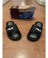  Fila Slides Sandals Slip On Shoes Black White Boys Choose Your Size - £26.73 GBP