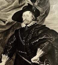 Rubens Vladislav Sigismund IV Print 1939 Gray Tone Plate Antique Art DWV9B - $24.99