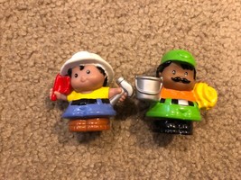 Mattel Little People Boy Construction Workers With Hats Toy Lot of 2 - $3.99