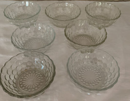 Set Of *7* Vintage Anchor Hocking Bubble Glass 4.25&quot; Fruit / Dessert Bowls - £31.27 GBP
