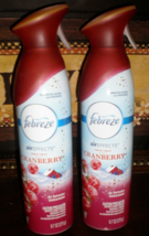 2 Febreze Air Effects Fresh Twist Cranberry Freshener Aerosol Room Spray 9.7 Oz - £14.65 GBP