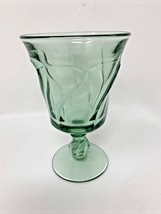 1 Jamestown Green Fostoria Elegant Glass Swirl 2719 Stem 5-7/8&quot; WATER Goblet - £16.15 GBP