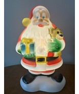 Vintage 18&quot; Christmas Santa Claus Holding Teddy Bear &amp; Present Lighted B... - $62.77 CAD