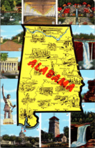 Alabama Landmarks And Map Greetings, Vintage Postcard (B10) - £4.38 GBP