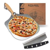 Premium Pizza Peel (12&#39;&#39;X 14&#39;&#39;) Aluminum Metal Pizza Paddle with Cutter ... - £30.72 GBP