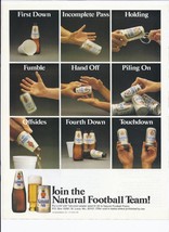 1979 Natural Lite Beer Print Ad Vintage Football 8.5&quot; x 11&quot; - €17,21 EUR