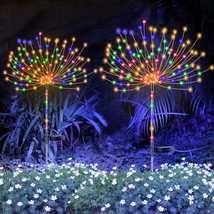 2 PCS Solar Firework Light with Rainbow Tube, 120 Leds Outdoor Solar Gar... - $40.58