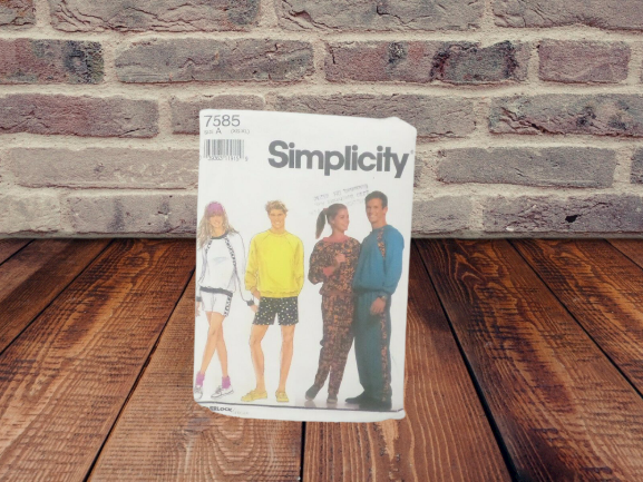 Simplicity #7585 Misses/ Men/ Teens Knit Pants or Shorts & Pullover Top Pattern  - $18.66