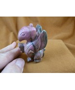 Y-GRI-733) Pink brown GRIFFIN gryphon gemstone figurine statue Eagle Lion - $436.94 MXN