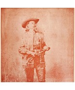 1891 Buffalo Bill Red Plate Print Victorian Indian Wars History Antique F6H - $761.39 MXN